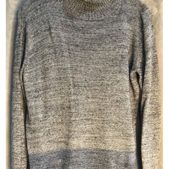 Gap Womens Gray Marled Mock Turtle Neck Sweater Button Ribbed Long Sleeve Relax - Picture 7 of 13